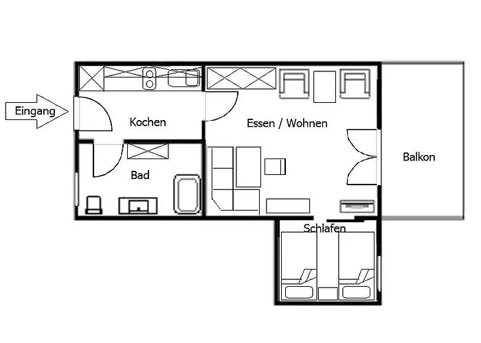 Vogelweide - 2 Mit Balkon Lägenhet